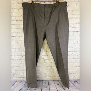 Ralph Lauren Black Label Gray Made in Italy 100% Wool Flat Front Cuffed Size 42